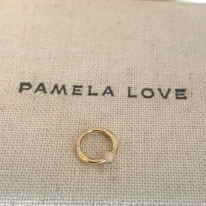 Pamela love opal 6mm floating stone clicker 14k gold